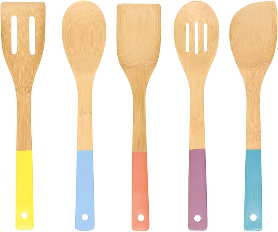 GREEN BAMBOO SPATULA COLORFUL 1PC