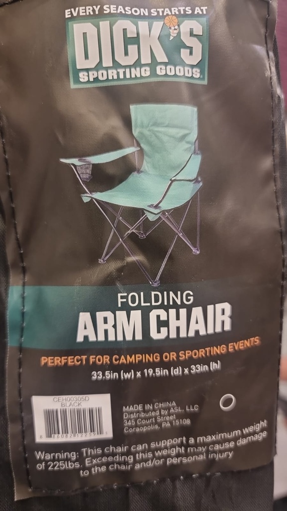 TRAVEL FOLDING ARM CHAIR