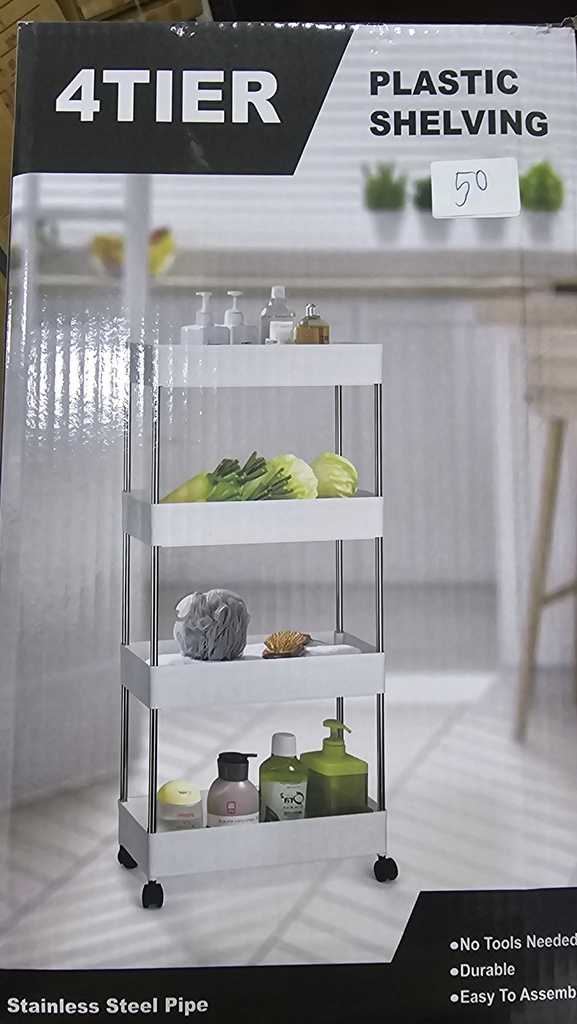 PLASTIC SHELVING 4TIER