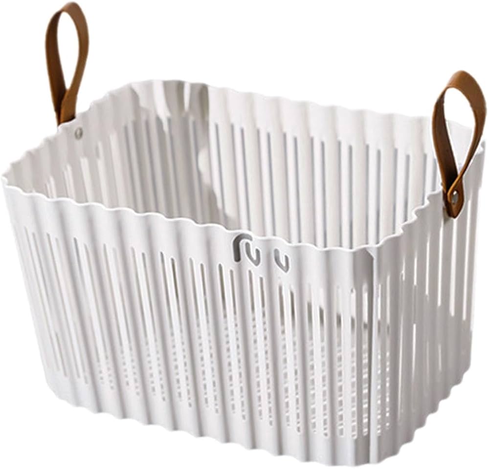 RUU BASKET W/LATHER HANDEL