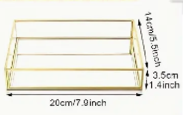 Acleric tray gold w/mirror 20*14*4