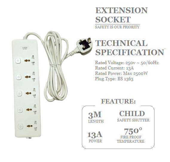 EXTENSION SOCKET 3M
