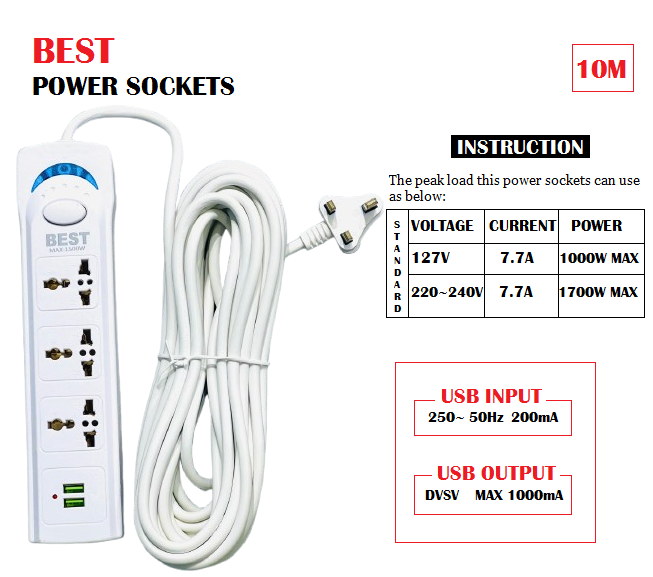 BEST SOCKETS EXTENSION 10M