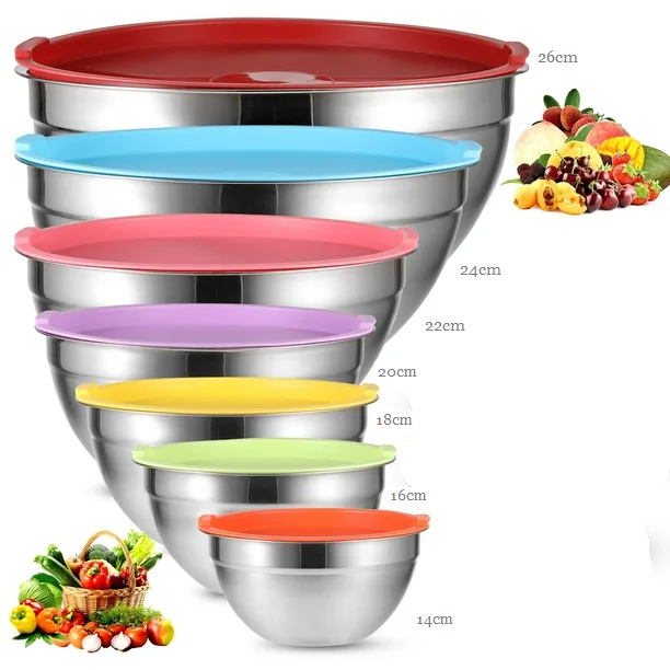 YYI SS salad bowl with cover 7PCS